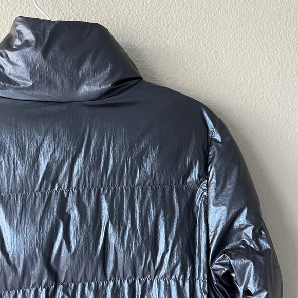 Metallic Blue Puffer Jacket - Picture 9 of 12